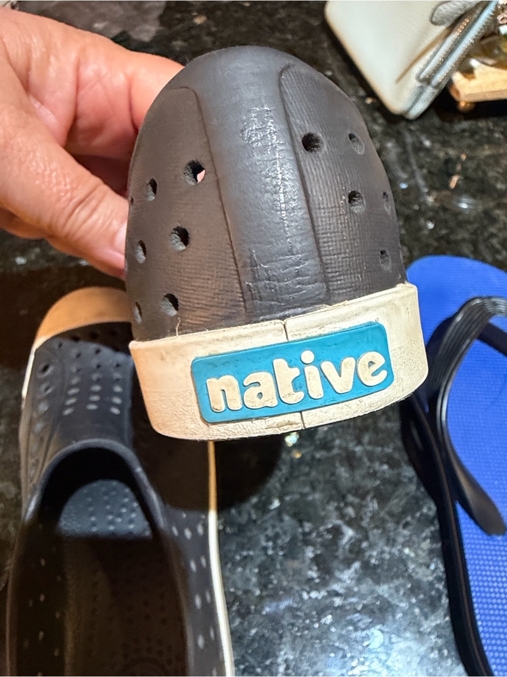 Native Kids boy shoes in navy and white. Preloved. - Picture 2 of 5